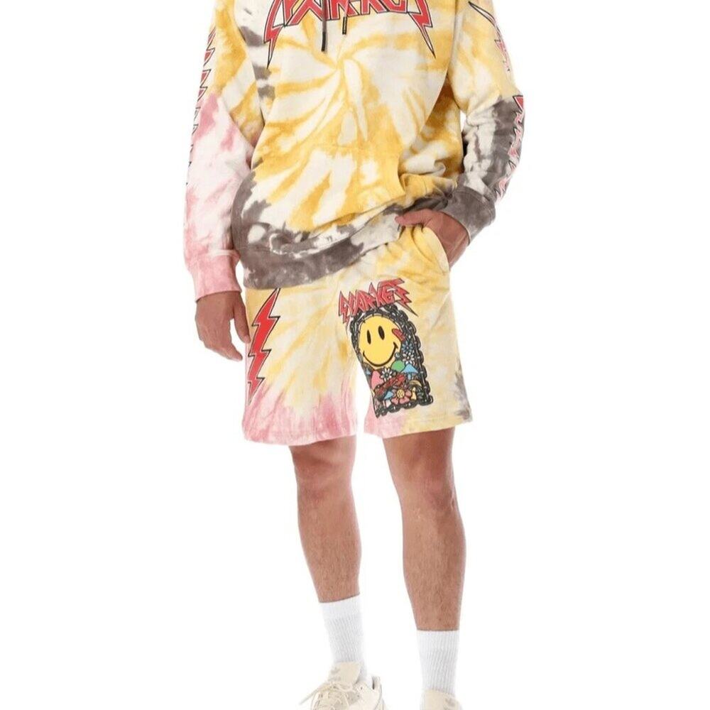 MARKET Smiley Lightning Shorts Men's Medium Streetwear Y2K Festival Skater - Picture 2 of 15